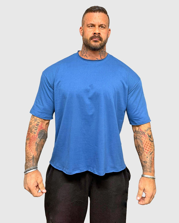 Oversize in cotone blu polvere