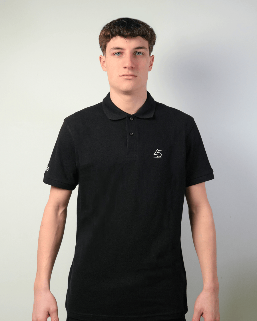Polo in cotone nero
