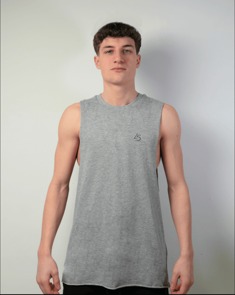 smanicato in cotone grigio chiaro