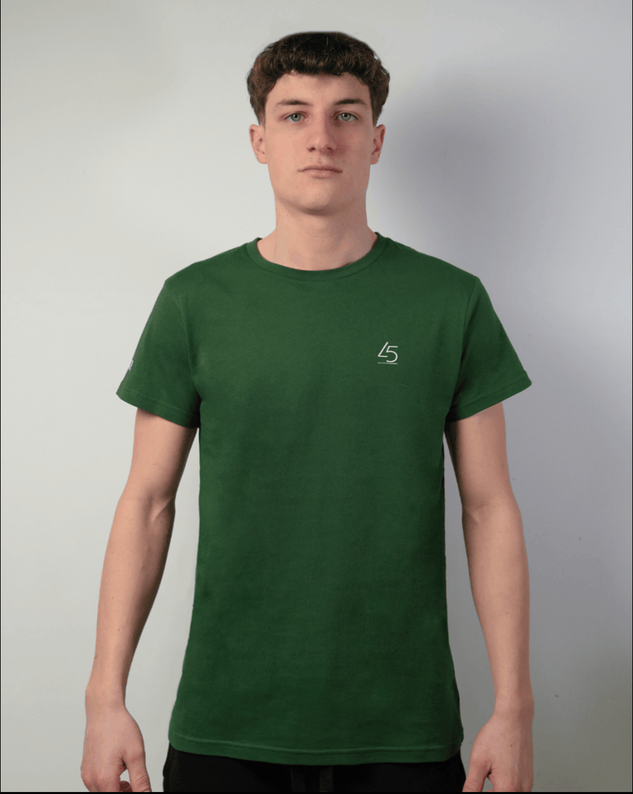 T-shirt girocollo in cotone verde oliva