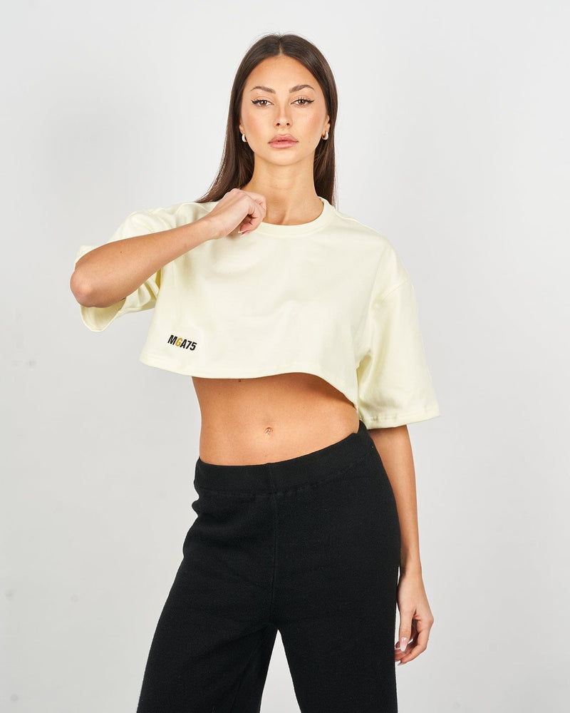 Crop-Top in cotone giallo